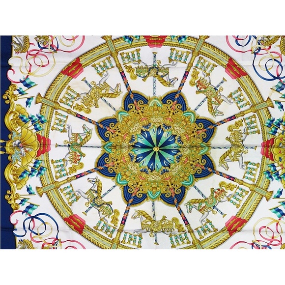 Hermes Multicolor Carousel Silk Scarf - Picture 2 of 12